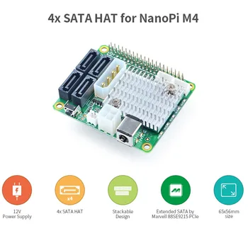 Nanopi M4 Namenske PCIe Turn 4 vrata SATA3.0, RK3399 Razvoj, širitev Odbor, open source Nas