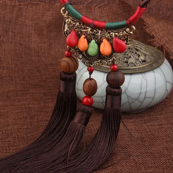 ženske, etnične ogrlica vintage nakit ,Kitajski veter nacionalni nakit tassel ogrlico,Tibera srebrni nakit tassel ogrlico