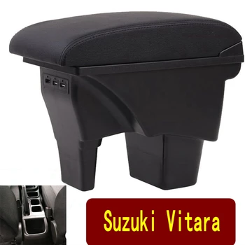 Za Suzuki VITARA Armrest polje SUZUKI Vitra Punch-brezplačno centralno shranjevanje okno Avtomobila notranje zadeve armrest Double layer USB za polnjenje