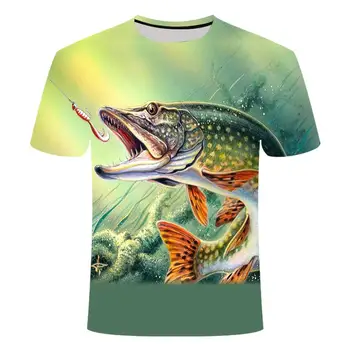 2020 novih ribolovnih t-shirt slog priložnostne digitalne ribe, 3D tisk t-shirt moški t-shirt poletje kratka sleeved o-vratu vrh