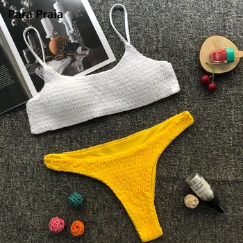 Par Praia Seksi Bandeau Bikini 2020 Tangice kopalke za Ženske Brazilski Bikini Komplet Povodcem Bikini Črnih Push Up Biquini