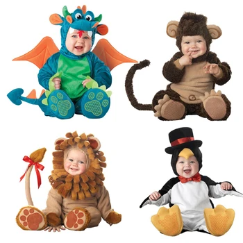 2021 Halloween Kostum Baby Boy Oblačila Dekleta Opica Polarni Medved, Ki Je Romper Otroci, Oblačila, Komplet Dojenček Klobuk Nogavice Malčka, Cosplay Set