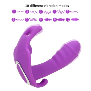 Nosljivi Metulj, Dildo, Vibrator G Spot Massager Vibracijske Hlačke Klitoris Stimulator Spolnih Igrač za Ženske 10 Hitrost