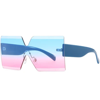 Rimless Kvadratnih Sončna Očala Ženske 2020 Gradient Vintage Sončna Očala Moške Blagovne Znamke Oblikovalec Retro Prevelike Očala Steampunk Očala