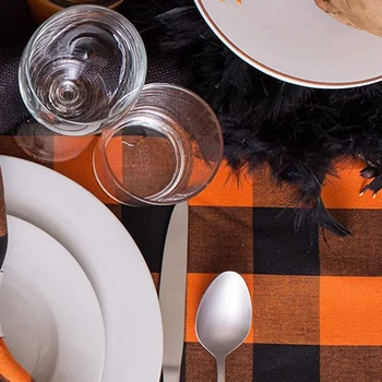 Buffalo Preverite Namizni Družinske Večerje, Posebnih Priložnostih, Barbeques, Piknike in Vsakodnevno Uporabo Prtom,Orange & Black