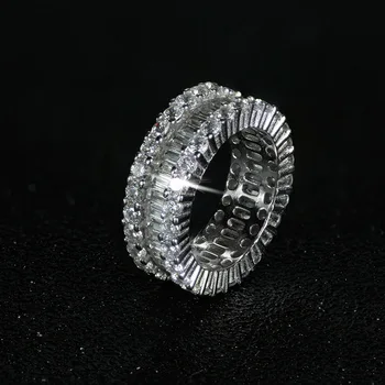 Luksuzni 925 sterling silver, rezano štruce cirkonij večnost band obroč za ženske, poroka, Valentinovo darilo prst nakit R4575S