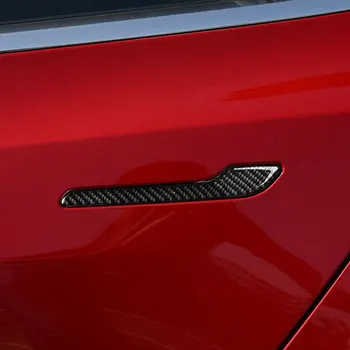 Vehemo 4pcs 200 X 90 mm Ogljikovih Vlaken Vrat Ročaj Avto Nalepke Trim za Tesla Model 3