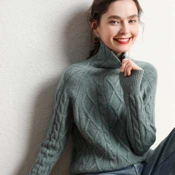 2020 nove modne zimske kašmir zgosti pulover ženske, je naravno, kašmir dnu puloverju