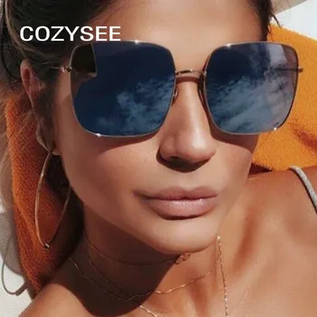 Nove Luksuzne Italija Blagovne Znamke Prevelik Kvadratnih Sončna Očala Ženske Retro Blagovne Znamke Oblikovalec Velik Okvir Sončna Očala Ženski Srebro Polit Oculos