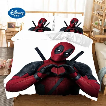 Disney Deadpool 3D posteljnina nabor Rjuhe Kritje nastavite tolažnik posteljnina določa posteljno perilo, posteljnina nabor twin Kraljica Kralj velikost (ŠT stanja)