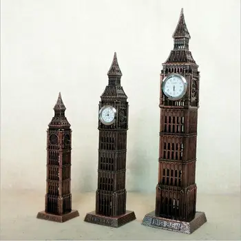Novo 4 Barvni Design 3D Kovinski Slavni Mejnik Model Zgradbe Starinsko Londonski Big Ben Kip, trgovina s Spominki, Darila Dom Dekor Z Uro