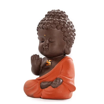 Keramični Tathagata Buda Figur Avto Okraski Okraski Avtomobilskih Nadzorni Plošči Buda Menih Obrti Dekor Ornament Dodatki