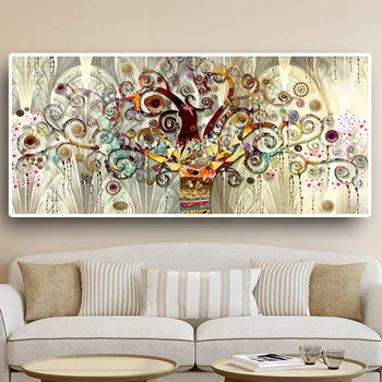 Klimt, ki jih drevo življenja olje dnevna soba slikarsko platno dekoracijo