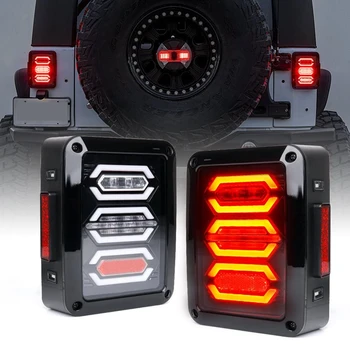 Za 2007-2018 Jeep Wrangler JK JKU Led Rep Sveti Rdeča LED Zadnje Zavorne Luči Obrnite Signala Nazaj Gor Luč Skupščine Diamond Slog