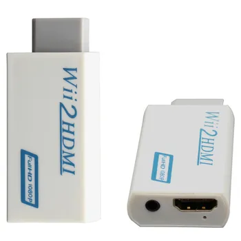 100 kozarcev veliko Podporo 1080P 720P Original Za Wii, da za HDMI Adapter Pretvornik 3.5 mm Audio Za HDTV za Wii2HDMI