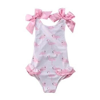 Malčka Otrok Baby Dekleta Kopalke Flamingov Kopalke enodelne Bikini Plažo