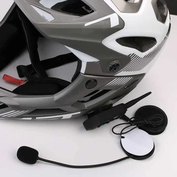 2pcs Motoristična Čelada Bluetooth Interkom Nepremočljiva 1200m Motocikla, Hands-Free (prostoročni Brezžični BT Interfonski Slušalke za 6 Kolesarji