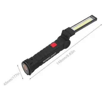 Prenosni USB Zložljivi Zunanji Svetlo COB+LED Polnilna Akumulatorski Sili delovna svetilka Svetilka Svetilka Priročen Pregled Lučka