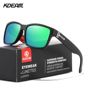 KDEAM Šokantno Barve 2020 Kvadratnih Šport Moških Polarizirana sončna Očala Elmore Modni Očala za Lady KD505