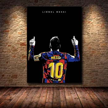 Nogometni Šport Star Lionel Messi Retro Poster Tiskanje Nogometaš Platno Slikarstvo Soba Stenskih Slikah, Doma Dekoracijo Cuadros