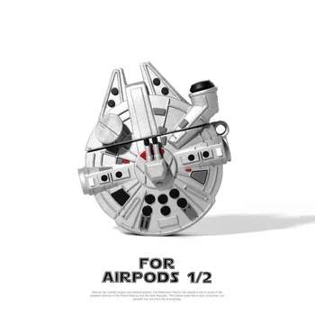 3DSpaceship Slušalke Primerih Za Apple AirPods primeru Pro 3 Pokrov Zraka Stroki 2 1 Brezžična Zaščitni Pokrov Zrakoplova borec