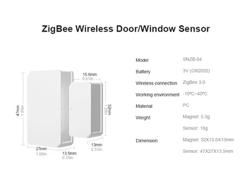 SONOFF SNZB-04 Zigbee Mini Vrata, Okna Alarm Senzor za eWelink Smart Security ZBBridge Zahteva Delo z Alexa googlova Domača stran