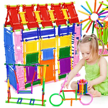 500PCS Sestaviti Gradnike Ustvarjalne Inteligence Palice Modeliranje Gradbenih Oblikovalec Nastavite Izobraževalne igrače za Otroke