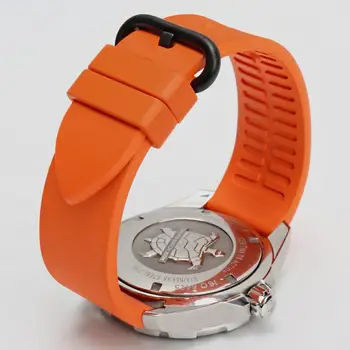 MAIKES Kakovosti fluororubber watchbands 20 mm 22 mm 24 mm Oranžna gume watch trak pasu watch dodatki za športne potapljaške ure