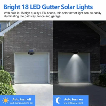 18 LED Sončne Energije Mraka do Zore Svetlobo na Prostem Dvorišču, Vrt Stenske Svetilke Vodotesne