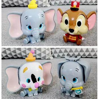 Dumbo 4pcs/nastavitev akcija zbiranja Disney igrače model Kapsula DIY anime figura otrok rojstni dan darila 8 CM