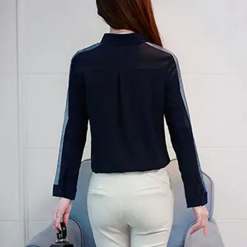 SEXMKL Žensk Bluze 2020 Jeseni, Pozimi Dolg Rokav Beli Šifon Bluzo Femme Blusa Feminina Urad Dame Vrhovi Srajce Črna