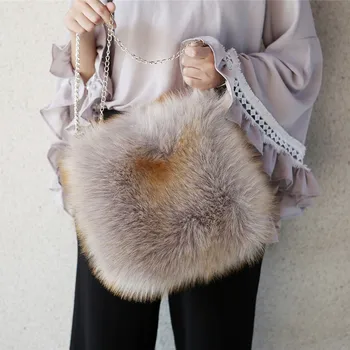 2019 Zimski Modni Nove Ženske Fur vrečko Kakovosti Mehki Pliš Žensk Oblikovalec Torbici Visoka zmogljivost Verige Ramenski Messenger vrečke