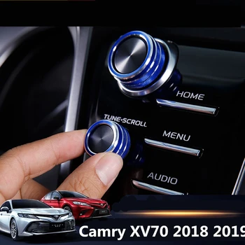 5pcs Center Gumbi klimatska Naprava AC Gumb+Audio+Funkcija+Zadaj Ogledalo Gumb Preklopite Trim Kritje Za Toyota Camry 2018 2019 2020