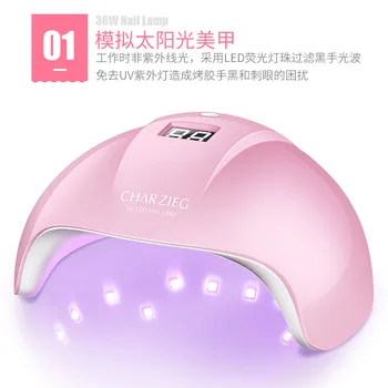 1 kos 24W smart pasu indukcijske nohtov lepila za lase LED+UV lak za fototerapijo lučka za nohte pralni hitro sušenje,(beli, roza barve)