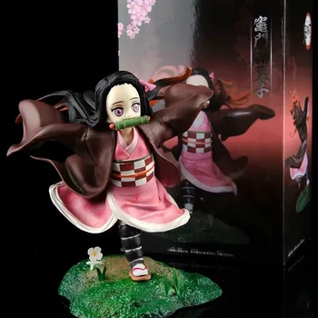 NOVI Anime Demon Slayer Kimetsu Ne Yaiba GK Kamado Nezuko teči Scene PVC Dejanje Slika Zbirateljske Model Lutka Igrače Darilo 13cm