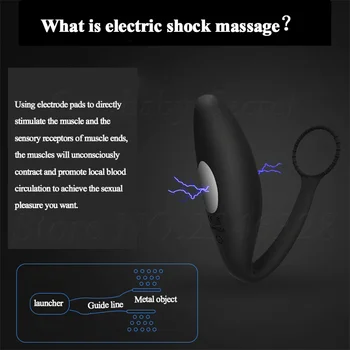 Daljinsko Upravljanje Električni Šok Prostate Massager Elektro Cockring Nevidno Obrabe Klitorisa Analni Vibrator Sex Igrače Za Pare Moških
