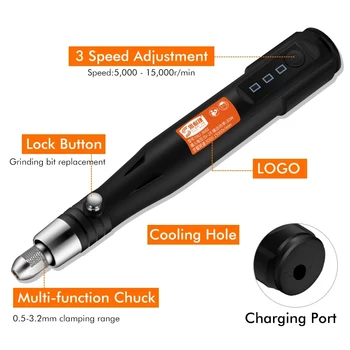 105pcs Mikro Graviranje Pero Električni Mlinček Nastavljiv 15000 Rpm Mini Vaja Rotacijski USB Graviranje Komplet orodij