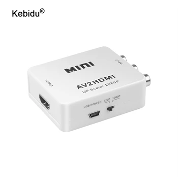 Kebidu Full HD 1080P RCA AV Moški-Ženski Adapter Pretvornik Mini Kompozitni CVBS AV za HDMI je združljiv Audio Converter