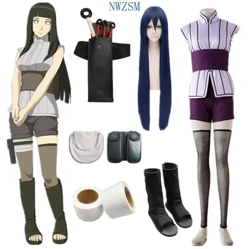 Naruto Hinata Hyuga Halloween Cosplay Kostum Film Zadnjih Hinata Halloween kostumi Lasuljo vrh+hlače+pas+nogavice