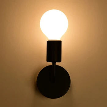 Kovinsko črna bela preprosta stenska svetilka LED E27 sodobne industrijske stenske luči za spalnice urad oltarja koridor umivalnici, dnevna soba