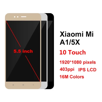 10 Dotik Za Xiaomi Mi A1 LCD Zaslon Z Okvirja Zaslona Za Xiaomi Mi 5X LCD Računalnike, Zaslon na Dotik, Plošča Nadomestni Rezervni Del