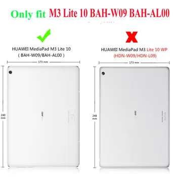 3D Tiskanje Primeru Za Huawei MediaPad M3 Lite 10 BAH-L09 BAH-W09 BAH-AL00 10.1 palčni Smart Cover zaščitna Tablični primeru+film+pen