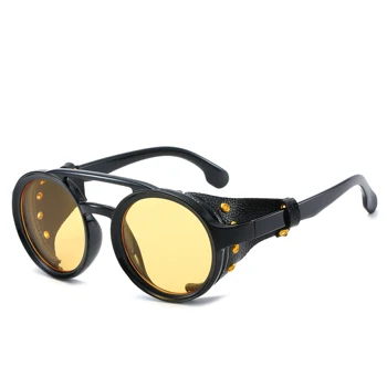 Blagovno znamko Design Steampunk sončna Očala Moški Ženske Modni Krog Punk sončna očala Letnik UV400 Sunglass Očala Odtenki gafas de sol