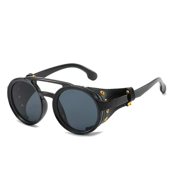 Blagovno znamko Design Steampunk sončna Očala Moški Ženske Modni Krog Punk sončna očala Letnik UV400 Sunglass Očala Odtenki gafas de sol