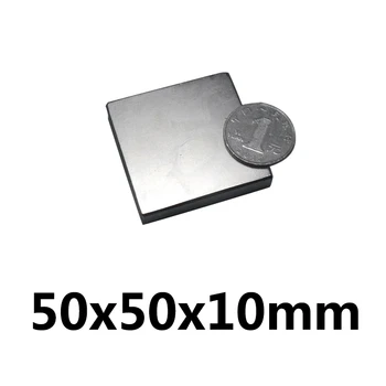 1/2/3/5/10PCS 50x50x10 Velik Debel Quadrate Trajni Magneti 50*50 mm Neodymium Magnetom N35 50x50x10mm Močno Magnetno 50*50*10 mm