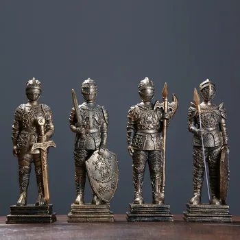 Retro Srednjeveški Rimski Vojak, Kiparstvo Okras Doma Dekoracijo Urad Namizno Dekoracijo Darilo