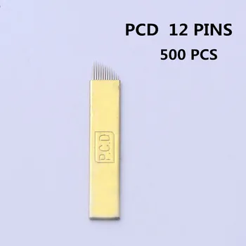 100 kos Lamina Agulhas Tebori Microblading 12 pin Težko PCD Iglo 12 Rezilo Trajno Ličenje Obrvi Tatoo Igle Dobave