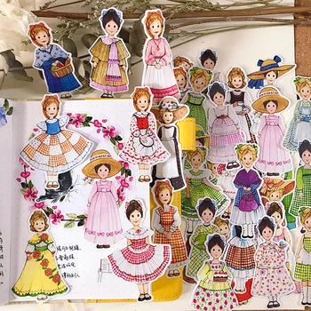 37PCS vintage doll Nalepke Obrti In Scrapbooking otroci igrače, knjige, Dekorativne nalepke, DIY Tiskovine