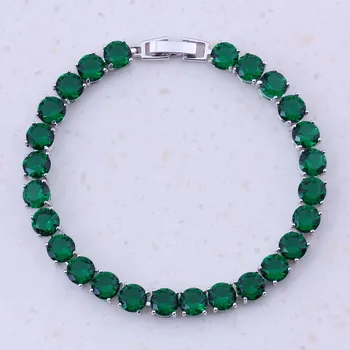 Čudovito Zeleno Ustvarili Smaragdno Silver Plated Barva Ženske Modni Čar Zapestnice Stranka, Trendovski Nakit Darilo Polje D0050