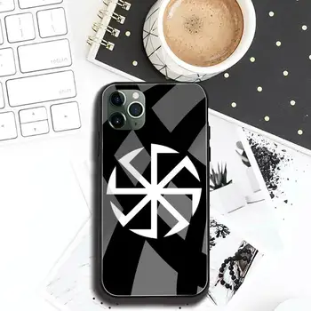 Slovanski simbol Kolovrat Telefon Primeru Kaljeno Steklo Za iPhone 12 max pro mini 11 XR Pro XS MAX 8 X 7 6S 6 Plus SE 2020 primeru